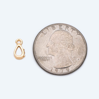 10pcs CZ Pave Gold/ Silver Open Loop Bail, Gold/ Rhodium Plated Bails, Small Bail, Jewelry Bail, Pendant Bails, Metal Bails (GB-1468-C)