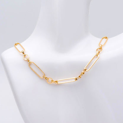 Long Oval Chains 6mm, 18K Gold plated Brass, Geometric Chain Findings Wholesale (#LK-435)/ 1 Meter=3.3 ft