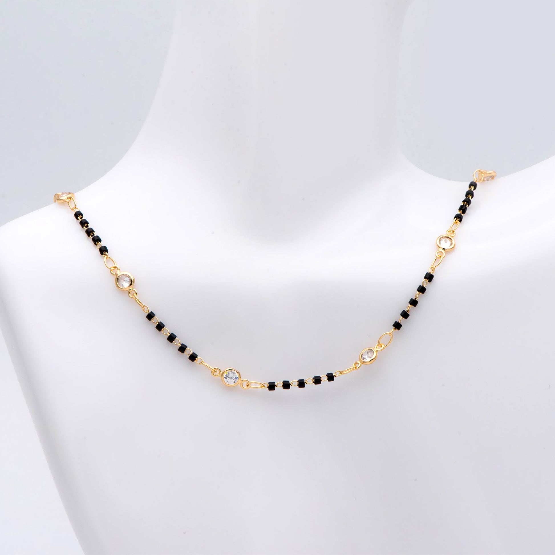 Miyuki Seed Bead Chain, Dainty Gold Beaded Chains, 4mm Round Coin CZ Links (#LK-437)/ 1 Meter=3.3 ft