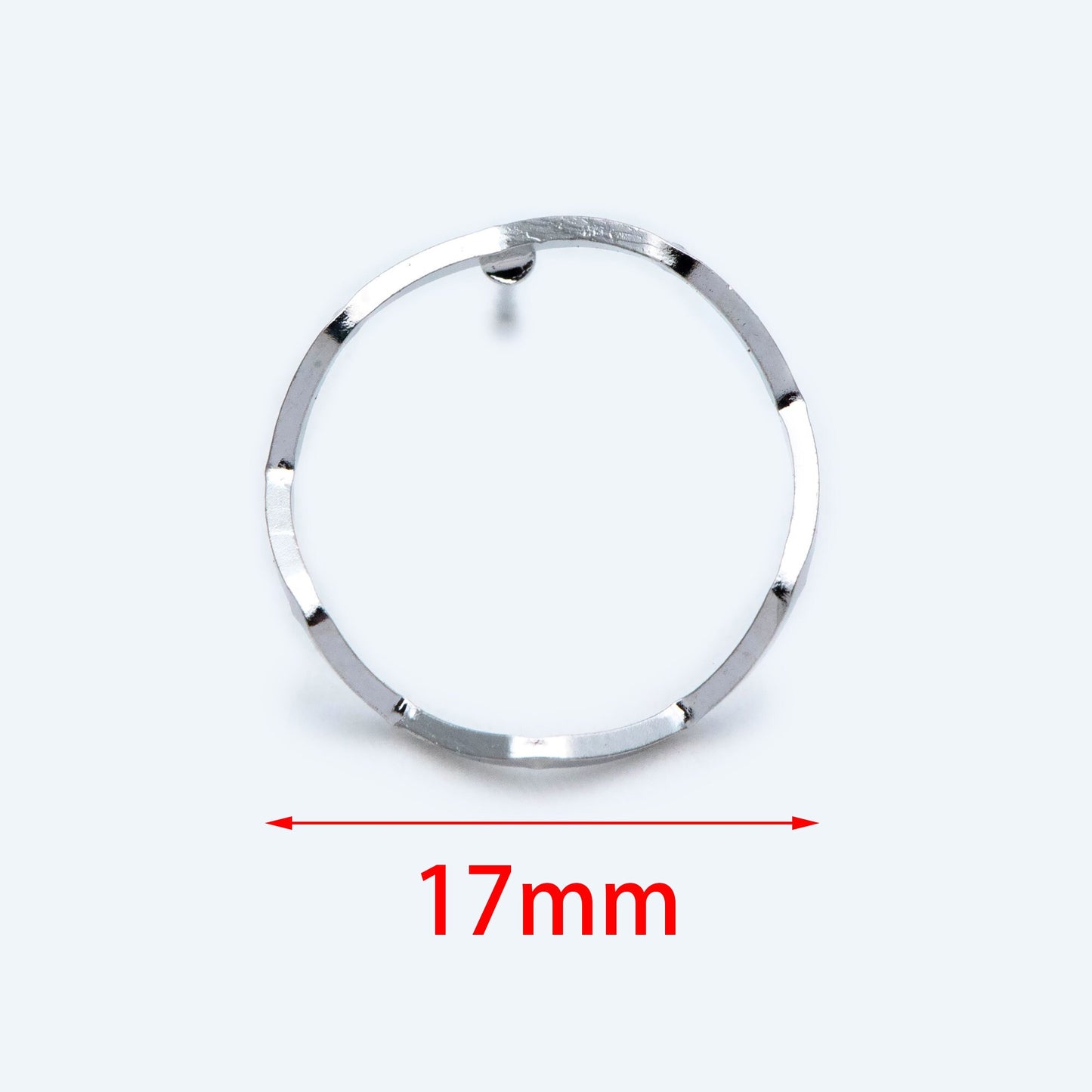 10pcs Round Loop Hoop Ear Posts, Rhodium plated Brass, Circle Stud Earring, DIY Ear Wire Findings (GB-688-2)