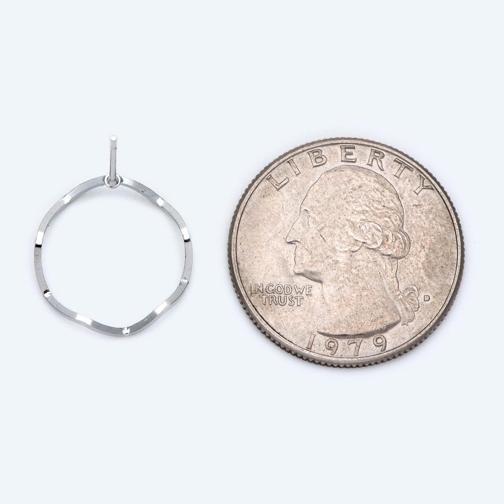 10pcs Round Loop Hoop Ear Posts, Rhodium plated Brass, Circle Stud Earring, DIY Ear Wire Findings (GB-688-2)