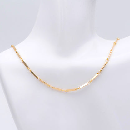 Gold/ Silver Tone Rectangle Bar Chains, 18K Gold/ Rhodium Plated Brass, Dainty Necklace Findings (#LK-440)/ 1 Meter=3.3 ft