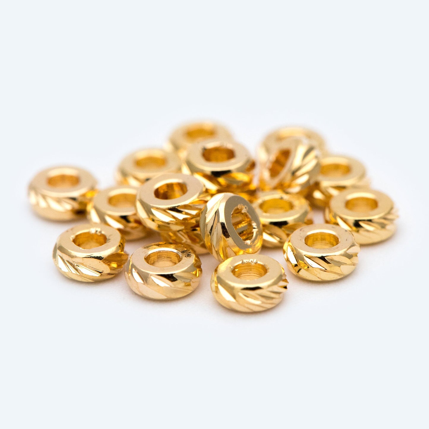 20pcs Gold plated Brass Rondelle Beads 3/5mm, Spacer Beads (GB-873)