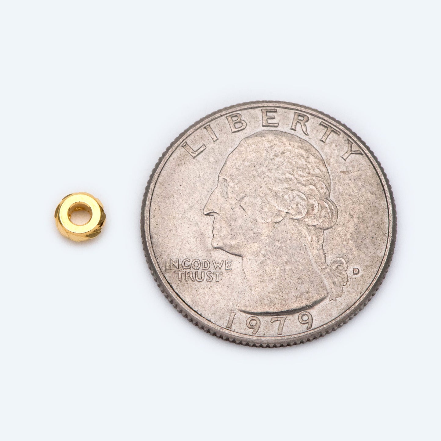 20pcs Gold plated Brass Rondelle Beads 3/5mm, Spacer Beads (GB-873)