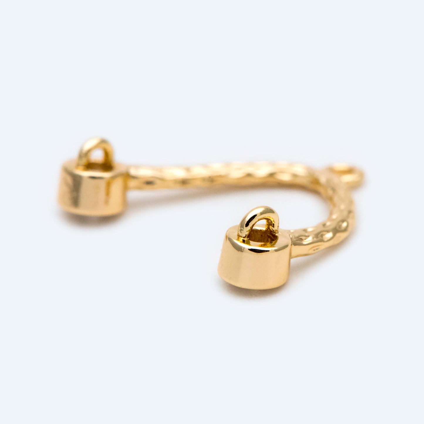 10pcs CZ Pave Gold U shape Connectors, 18K Gold plated Brass, U-shaped Curved Bar Stick Pendants 21x10mm (GB-1699)