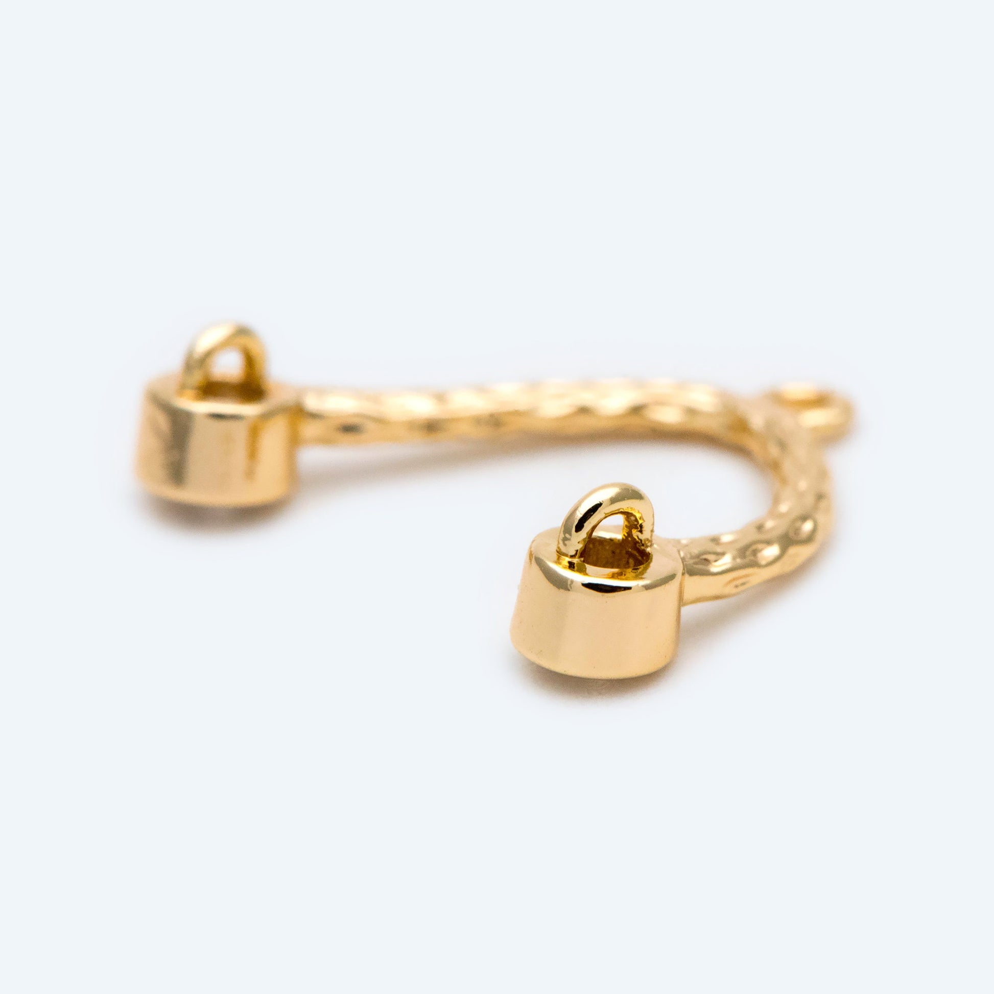 10pcs CZ Pave Gold U shape Connectors, 18K Gold plated Brass, U-shaped Curved Bar Stick Pendants 21x10mm (GB-1699)