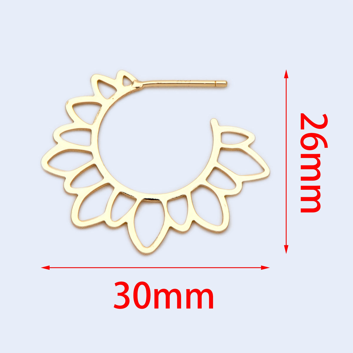 10pcs Gold/ Silver Flower round post Earrings, 30mm, Gold/ Rhodium plated Brass Sun Earrings, Jewelry Making, Jewelry Supplies (#GB-1711)