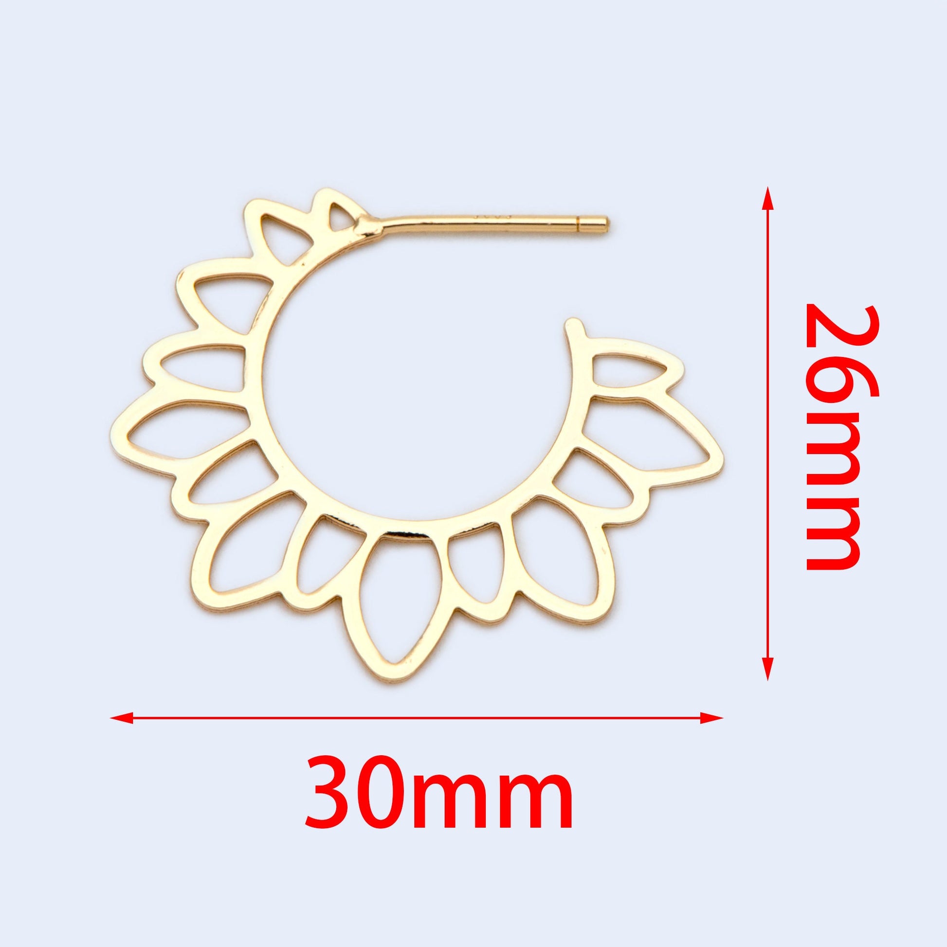 10pcs Gold/ Silver Flower round post Earrings, 30mm, Gold/ Rhodium plated Brass Sun Earrings, Jewelry Making, Jewelry Supplies (#GB-1711)