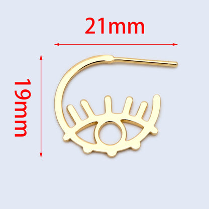 10pcs Gold Eye post Earrings, gold Evil Eye Earrings, Jewelry Making, Jewelry Supplies (#GB-1726)