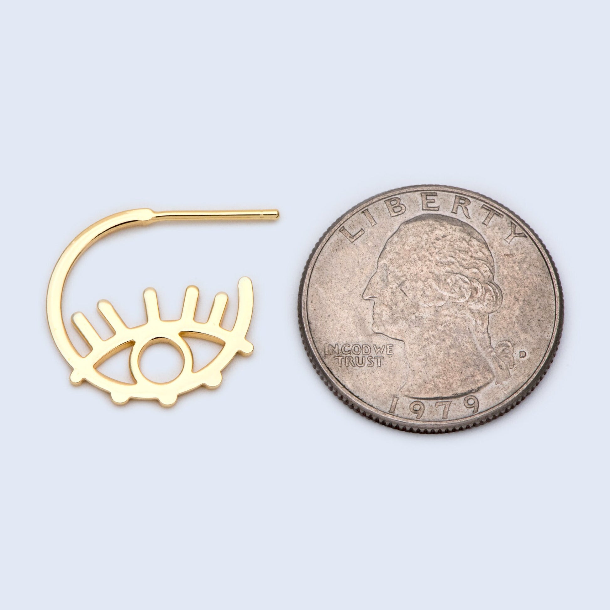 10pcs Gold Eye post Earrings, gold Evil Eye Earrings, Jewelry Making, Jewelry Supplies (#GB-1726)
