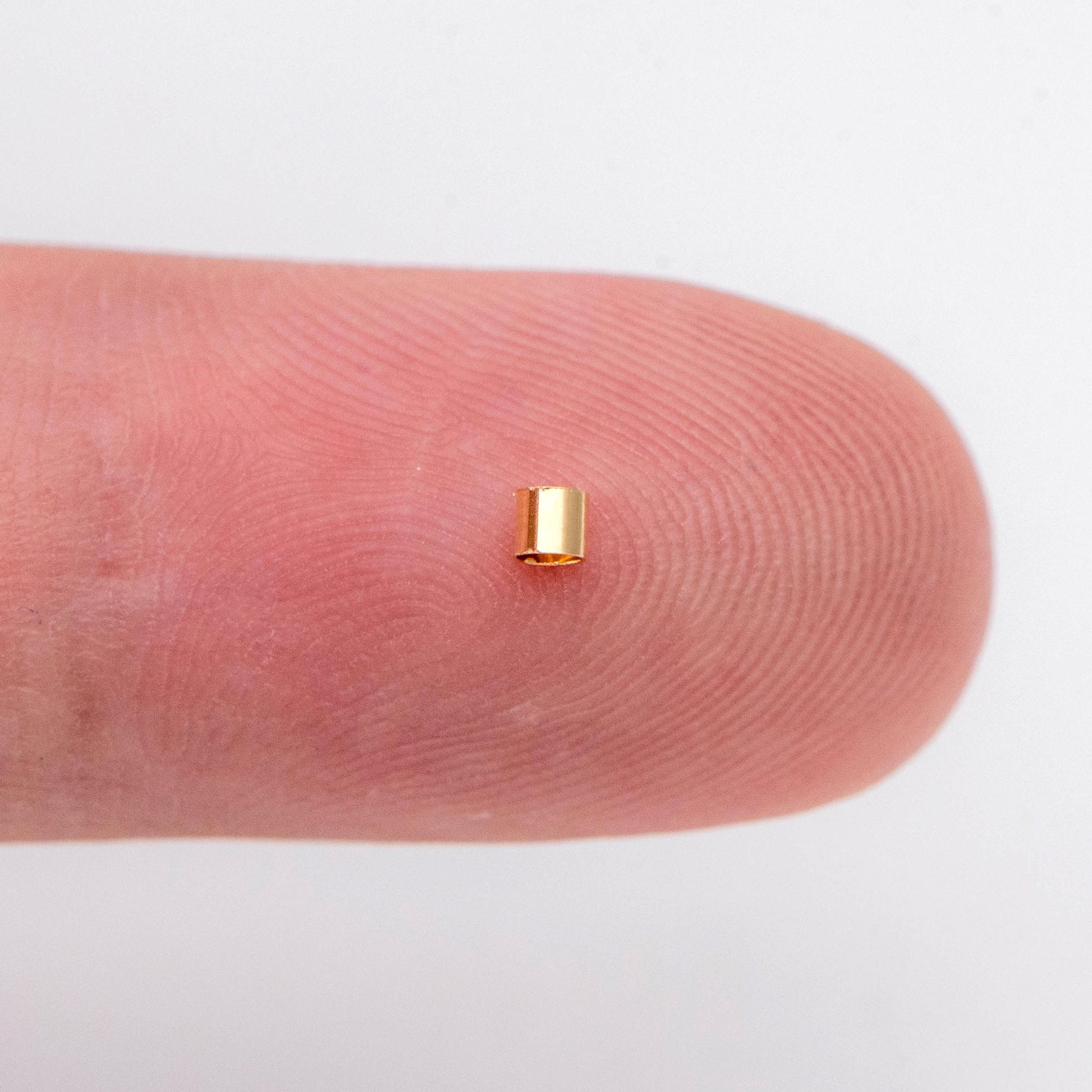 200pcs Round Tube Crimp Beads 2x1.8mm, 18K Gold plated Brass, Jewelry Making Supplies Wholesale (GB-1727)