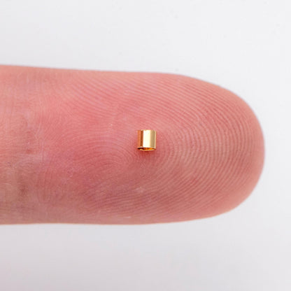 200pcs Round Tube Crimp Beads 2x1.8mm, 18K Gold plated Brass, Jewelry Making Supplies Wholesale (GB-1727)