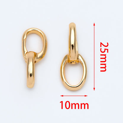 10pcs Gold/ Silver tone Snap Hook,25x10mm, Metal Spring Clasp, Lobster Clasps (GB-1686)