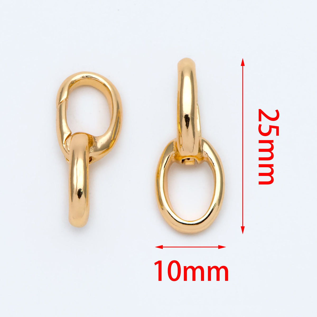 10pcs Gold/ Silver tone Snap Hook,25x10mm, Metal Spring Clasp, Lobster Clasps (GB-1831-M)