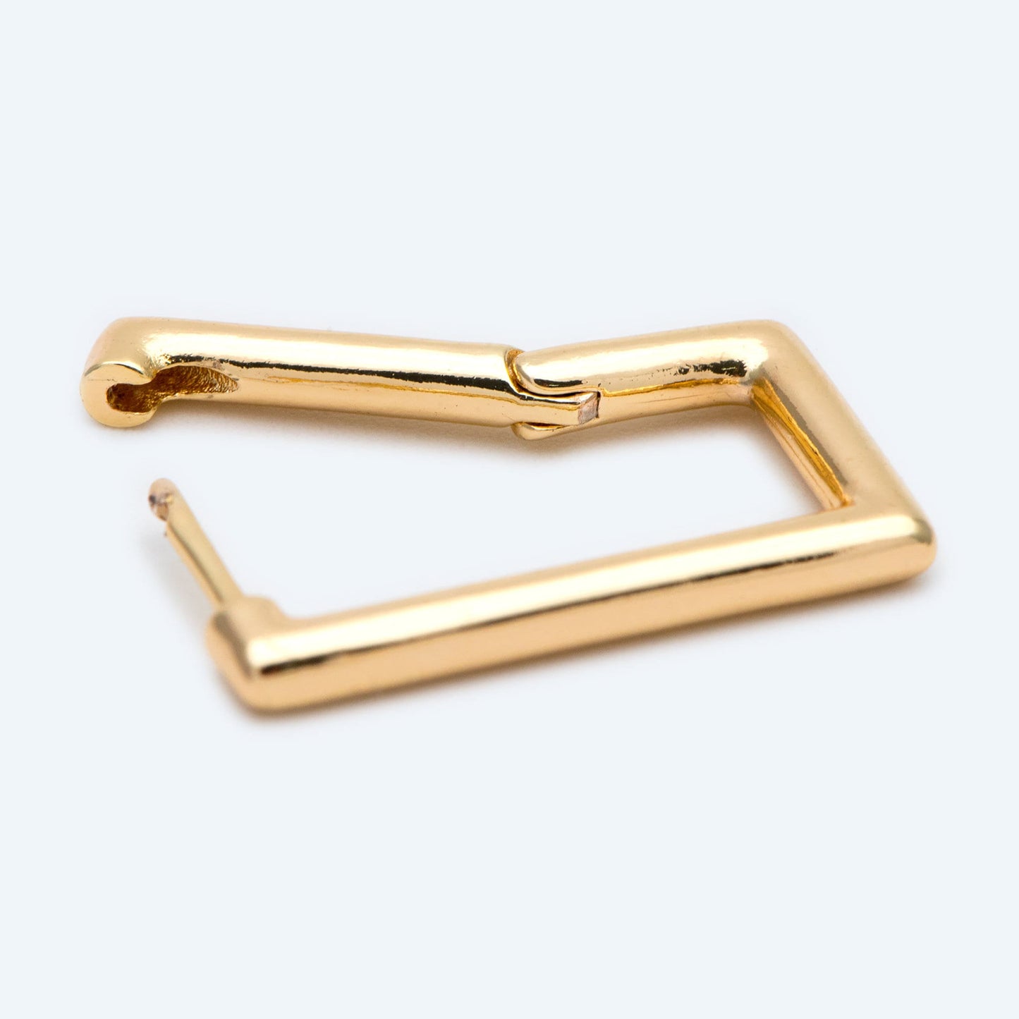 4pcs Gold/ Silver Tone Rectangle Leverback Ear Hooks 25x14mm, 18K gold/ rhodium plated on Brass, Earring Hoop Components (GB-1784)