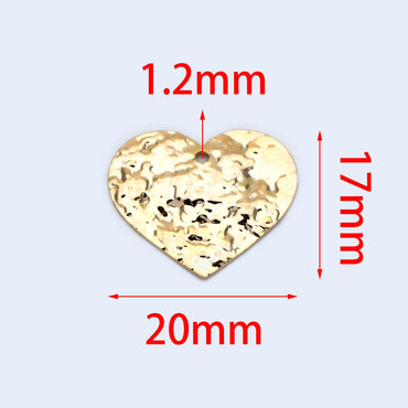 10pcs Hammered Heart Charm, Earring Findings, Jewelry Making, Diy Material, Jewelry Supplies (GB-1422-E)