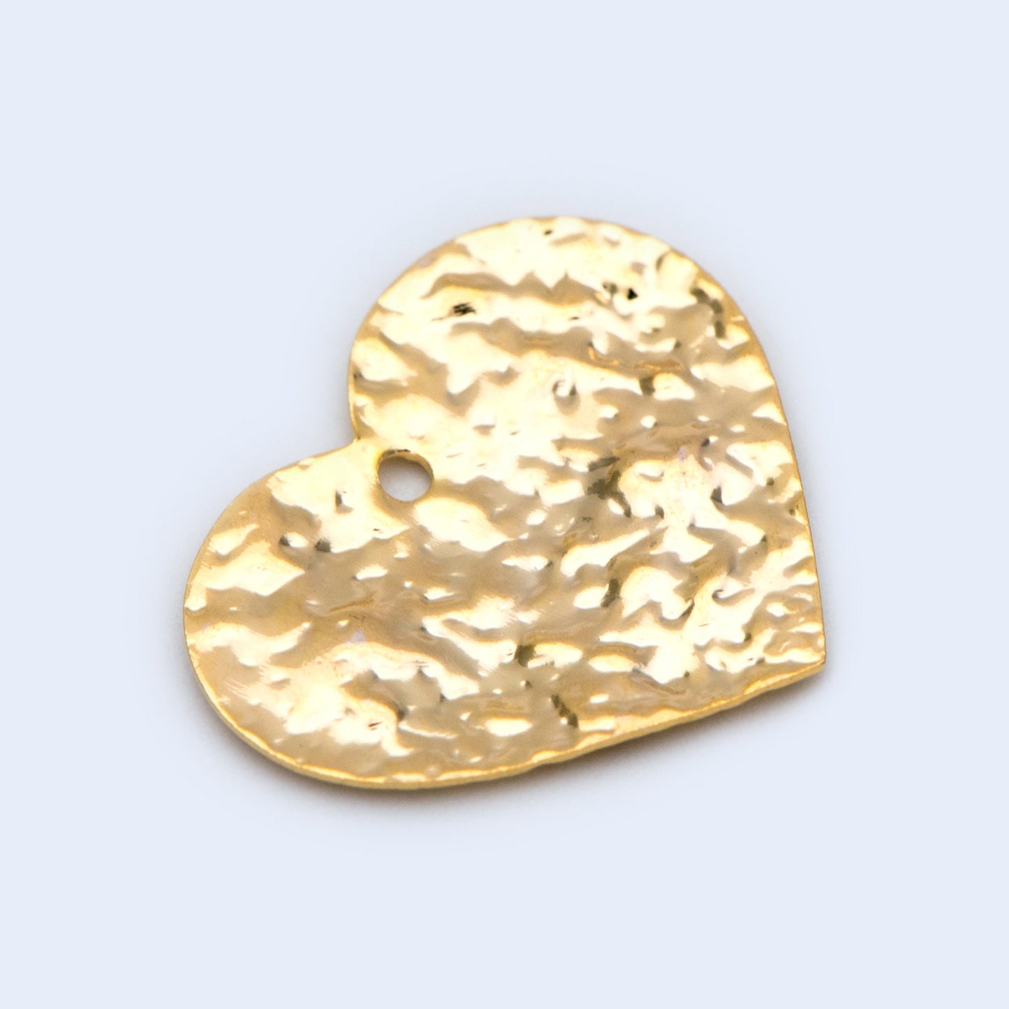 10pcs Hammered Heart Charm, Earring Findings, Jewelry Making, Diy Material, Jewelry Supplies (GB-1422-E)