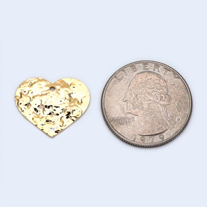10pcs Hammered Heart Charm, Earring Findings, Jewelry Making, Diy Material, Jewelry Supplies (GB-1422-E)