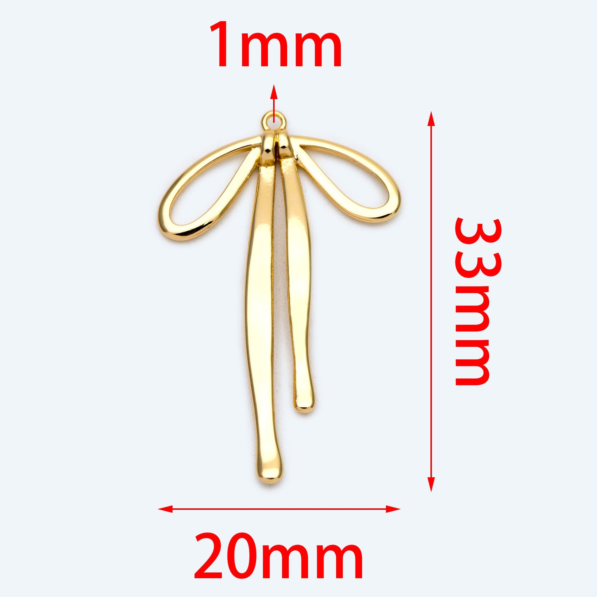 10pcs Gold/ Silver Bowknot Charms, 18K Gold/ Rhodium plated Brass Christmas Pendant (#GB-2745-F)