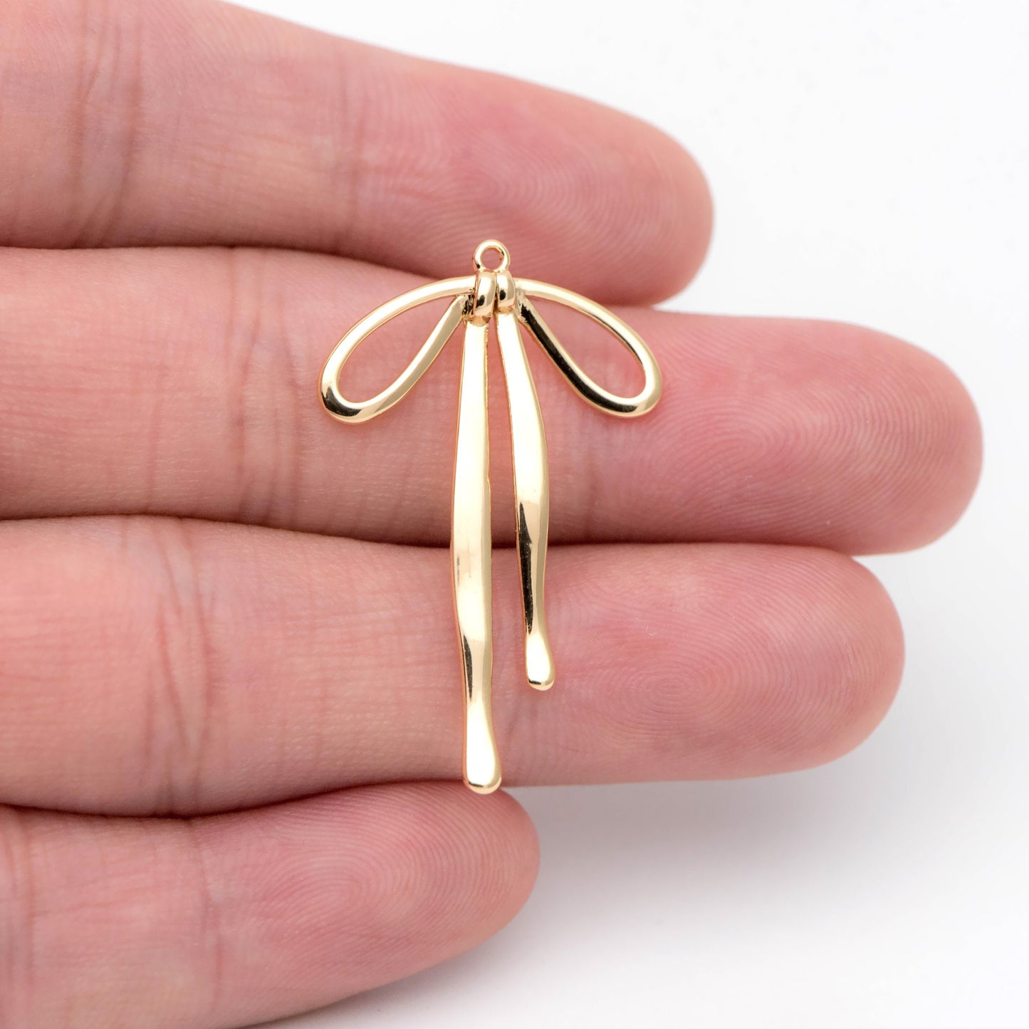 10pcs Gold/ Silver Bowknot Charms, 18K Gold/ Rhodium plated Brass Christmas Pendant (#GB-2745-F)