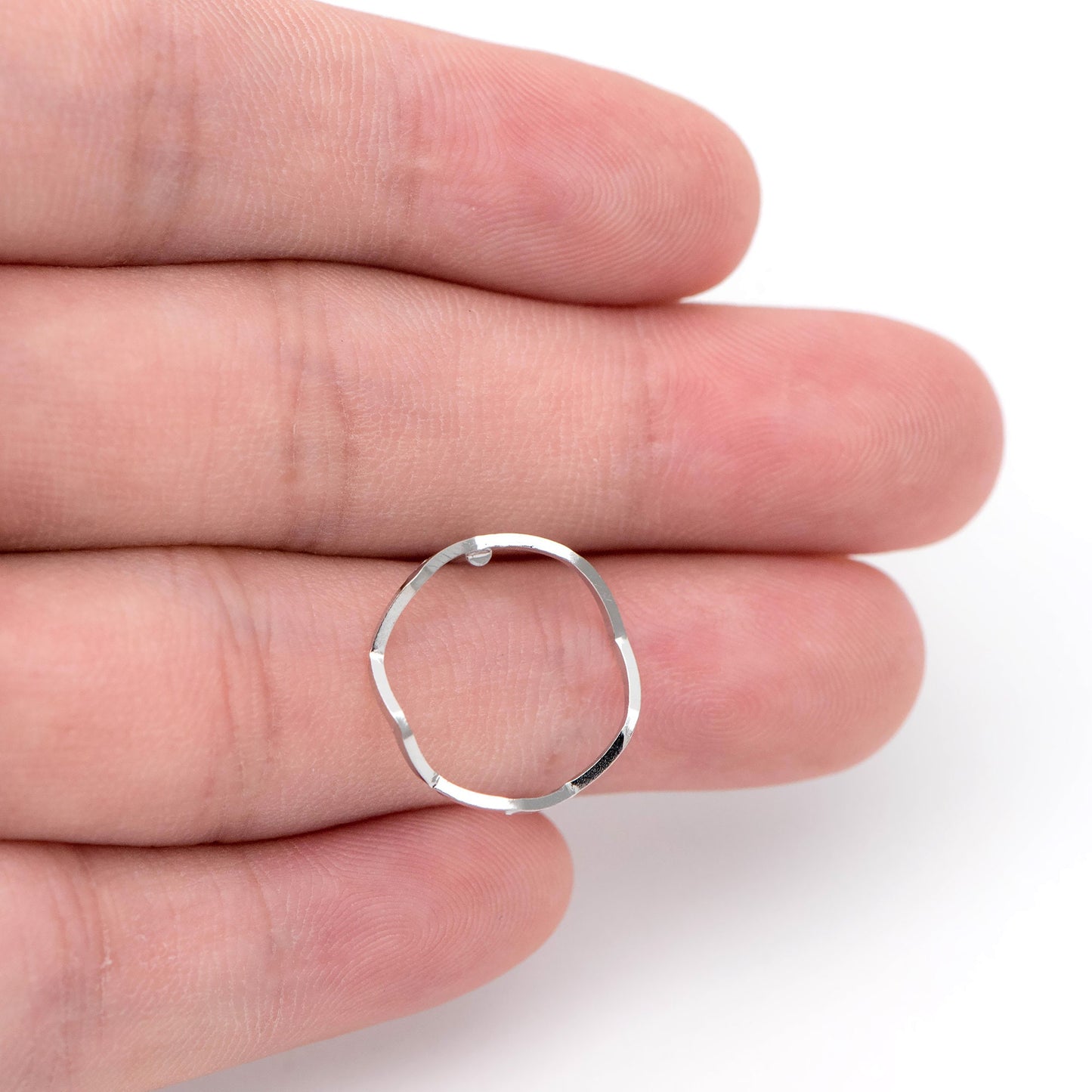 10pcs Round Loop Hoop Ear Posts, Rhodium plated Brass, Circle Stud Earring, DIY Ear Wire Findings (GB-688-2)