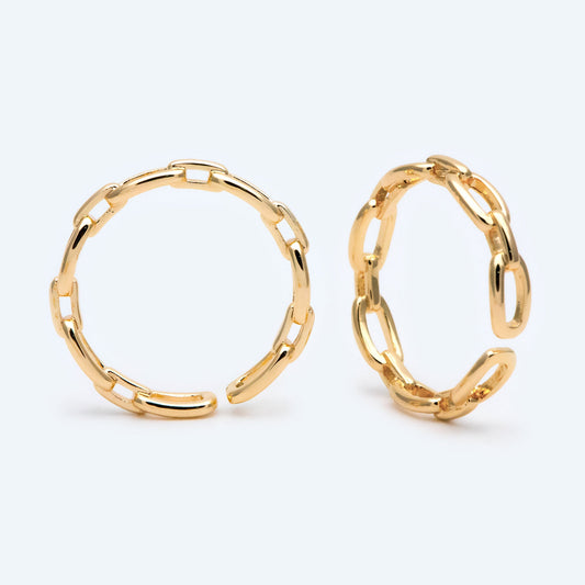 4pcs Gold/ Silver Chain Ring, Chain Ring, Adjustable Gold Ring, Dainty Rings, Adjustable Ring, Gold/ Rhodium Plated Rings (#GB-1695)