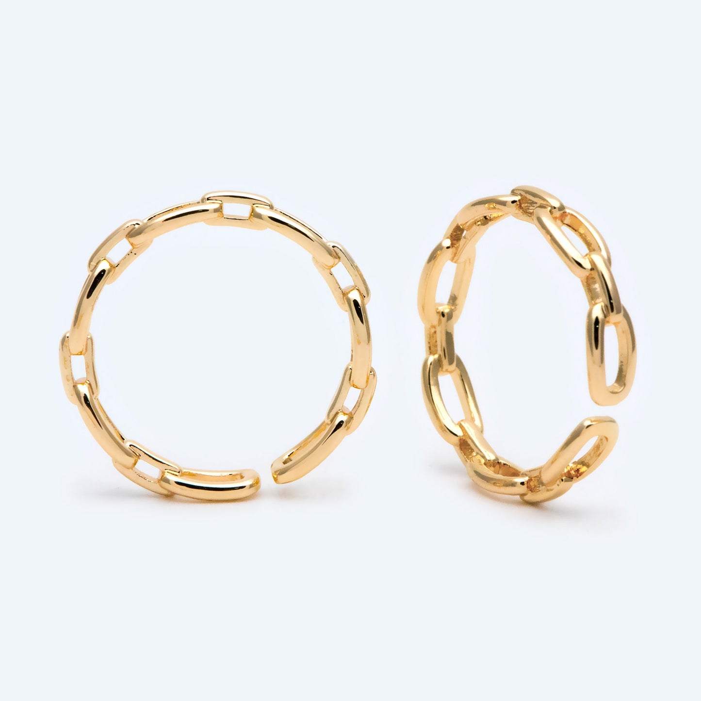 4pcs Gold/ Silver Chain Ring, Chain Ring, Adjustable Gold Ring, Dainty Rings, Adjustable Ring, Gold/ Rhodium Plated Rings (#JZ-037)