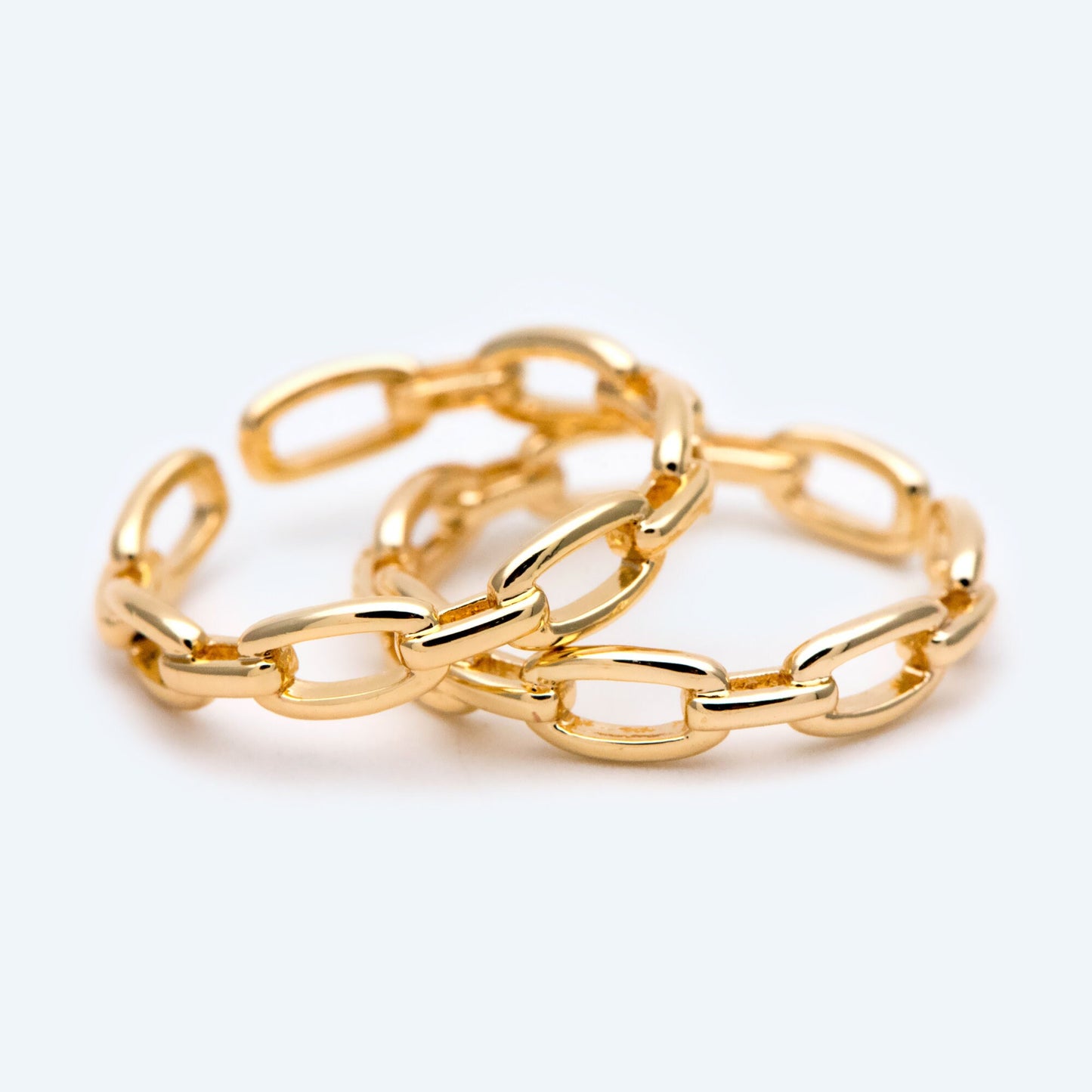 4pcs Gold/ Silver Chain Ring, Chain Ring, Adjustable Gold Ring, Dainty Rings, Adjustable Ring, Gold/ Rhodium Plated Rings (#GB-1695)