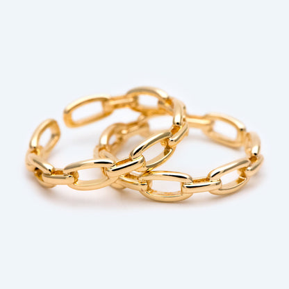 4pcs Gold/ Silver Chain Ring, Chain Ring, Adjustable Gold Ring, Dainty Rings, Adjustable Ring, Gold/ Rhodium Plated Rings (#GB-1695)
