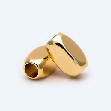 20pcs Gold Tube Beads 6x3mm, 18K Gold plated Brass, Oval Tube Spacer Beads (GB-1764)