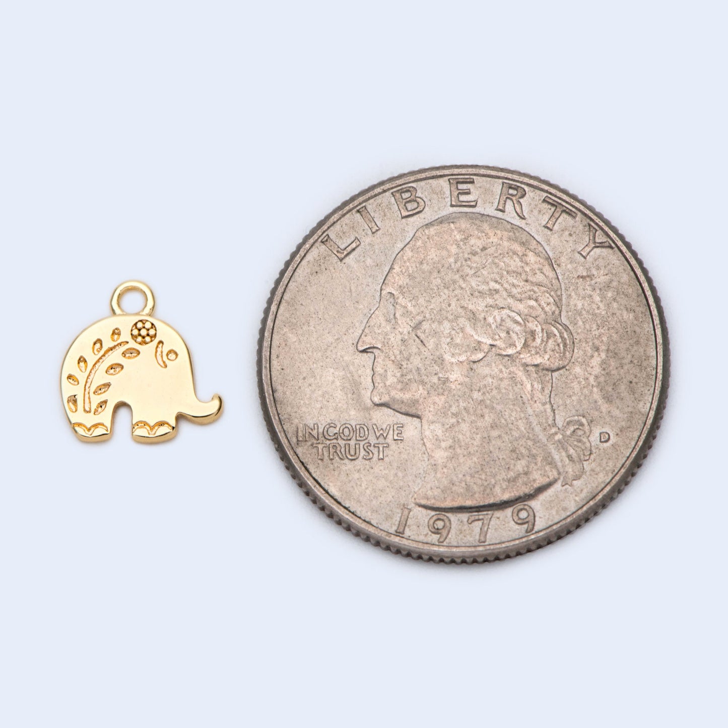 10pcs Gold Elephant Charm Pendant 10x10mm, Earring Findings, Jewelry Making, Diy Material, Jewelry Supplies (GB-1765)