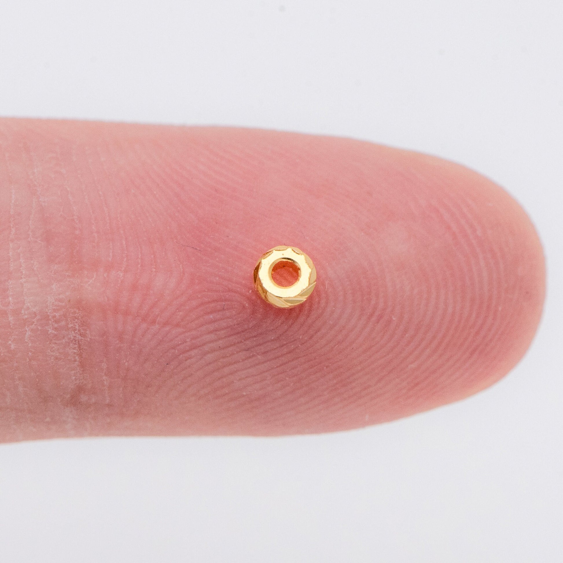 20pcs Gold plated Brass Rondelle Beads 3/5mm, Spacer Beads (GB-873)