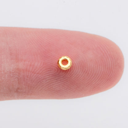 20pcs Gold plated Brass Rondelle Beads 3/5mm, Spacer Beads (GB-873)