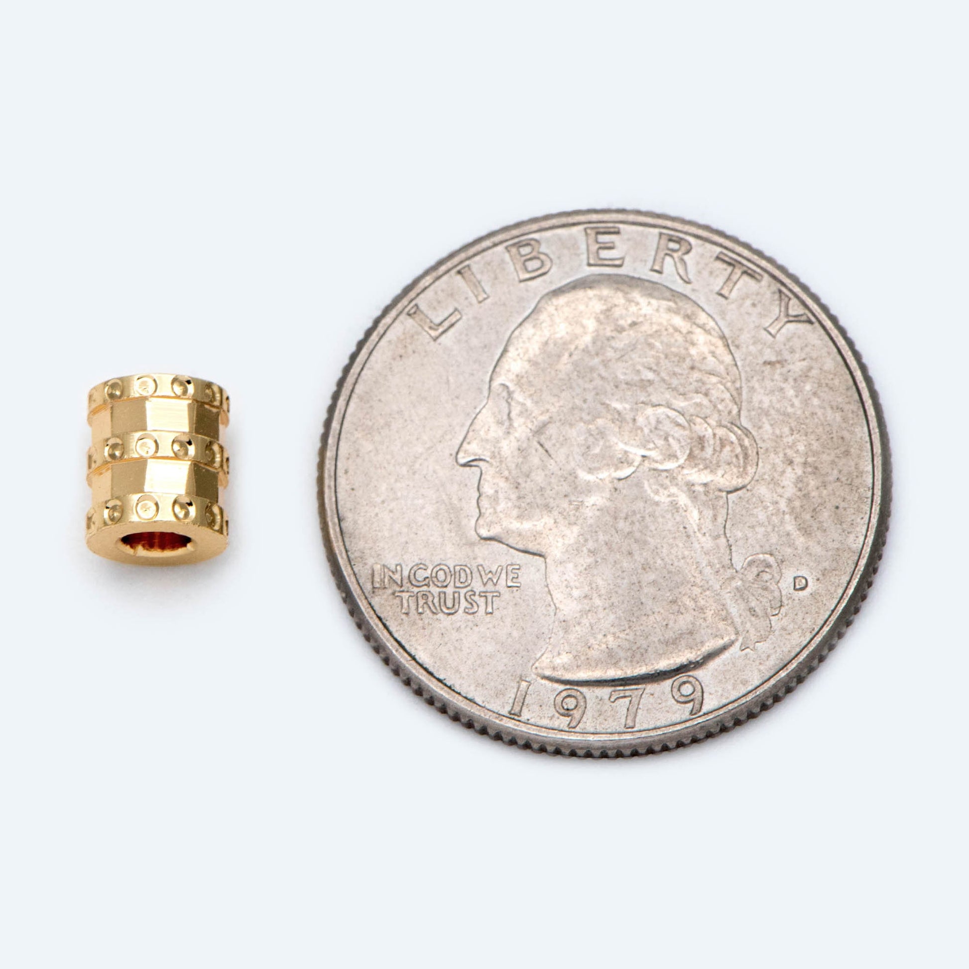 10pcs Gold Tube Beads 7x6mm, 18K Gold plated Brass, Tube Spacer Beads (GB-1783)