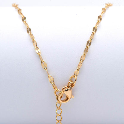 Gold plated Stainless Steel Chain Necklaces 2mm, Finished Necklace with Extender Chain, 16-18 Inch Adjustable, Ready to Wear (#LK-450-1)