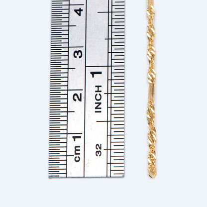 Twisted Chain, Thin Jewelry Chain, Necklace Chain, Gold Plated Chain, Body Chain, Bulk Chain (#LK-448)/ 1 Meter=3.3 ft