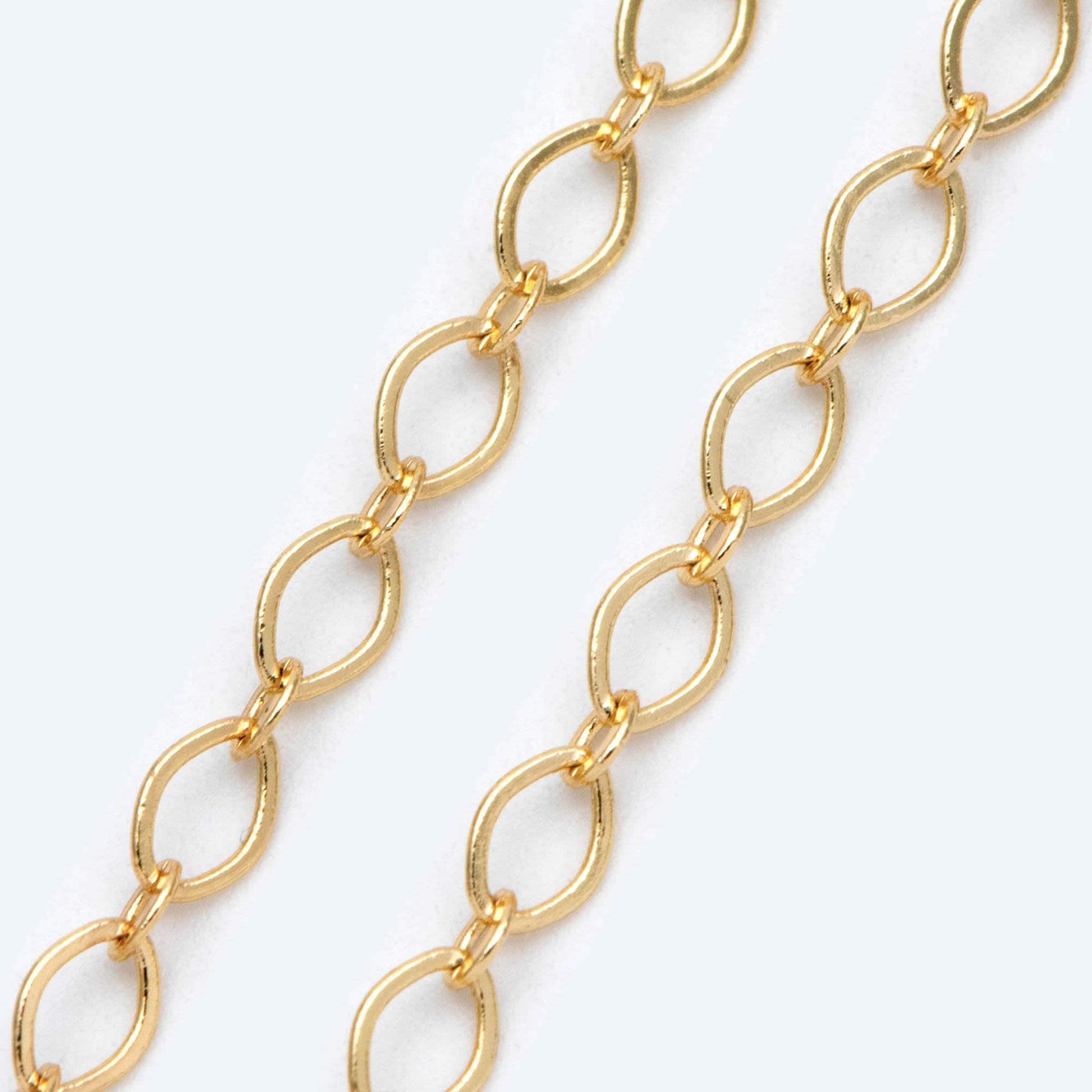 Gold plated Brass Oval Chains, 3.6x5.2mm, 18K Gold plated Brass Chains (#LK-445)/ 1 Meter=3.3 ft