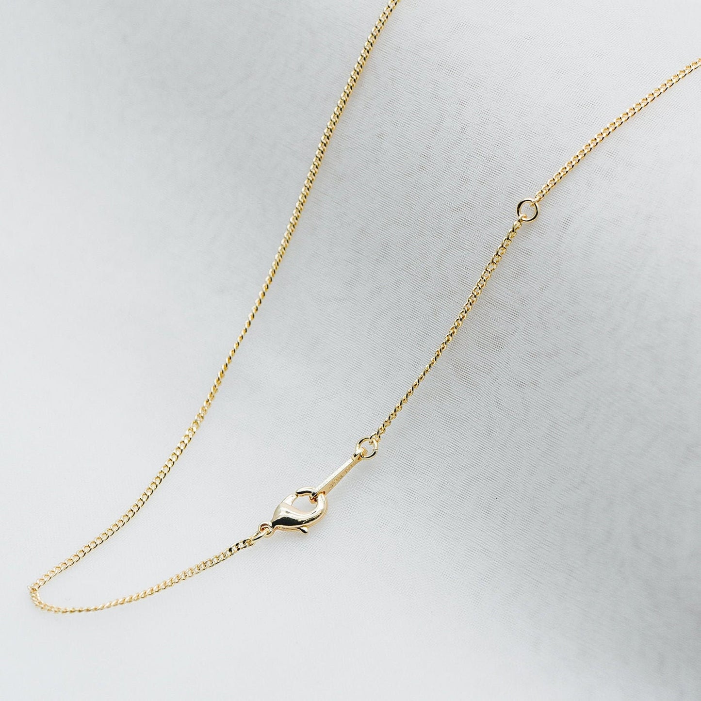 Gold/ Silver Dainty Curb Chains, Gold/ Rhodium plated Brass Finished Necklace, 16.5/ 17.5/ 20 Inches Adjustable, Ready to Wear (#LK-199)