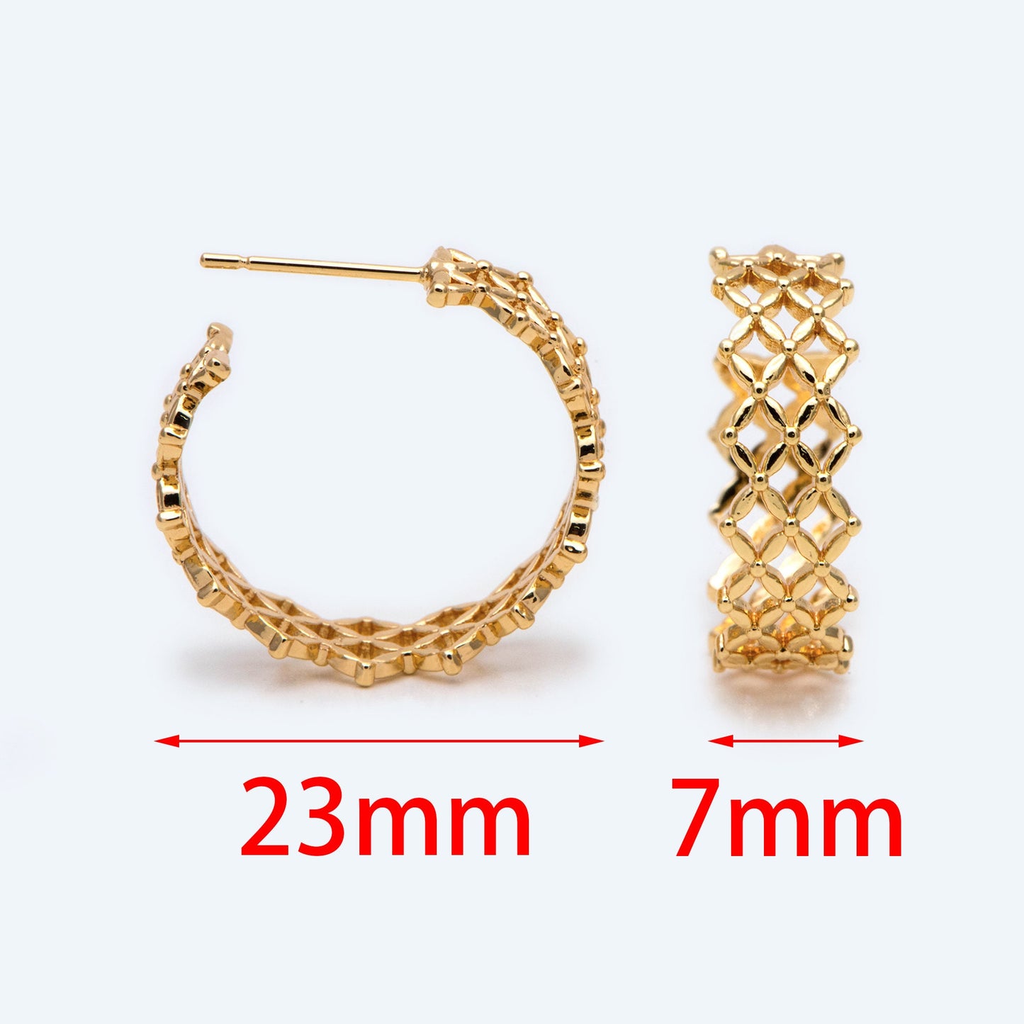 10pcs Gold/ Silver Tone Hoop Earrings, Geometric Round Stud Earrings (GB-1802)