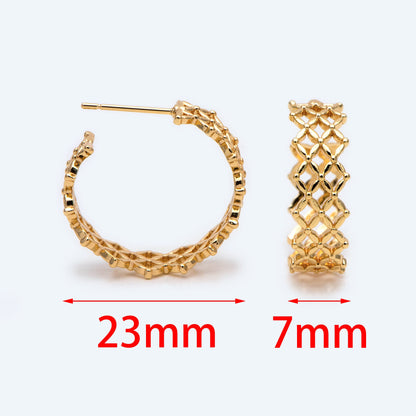 10pcs Gold/ Silver Tone Hoop Earrings, Geometric Round Stud Earrings (GB-1802)