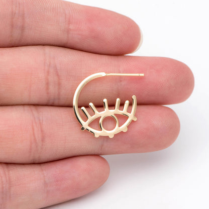 10pcs Gold Eye post Earrings, gold Evil Eye Earrings, Jewelry Making, Jewelry Supplies (#GB-1726)
