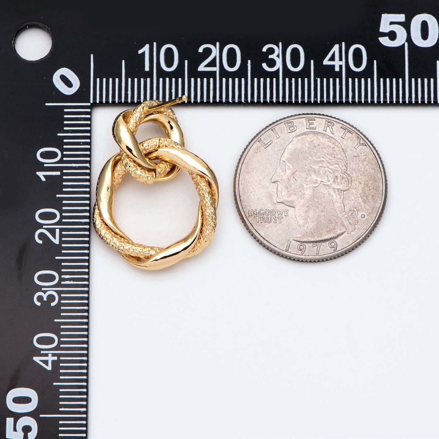 4pcs Gold Circle Hoops, Gold Hoop Earrings, Chunky Hoops, Twist Hoop Earrings (GB-1816)