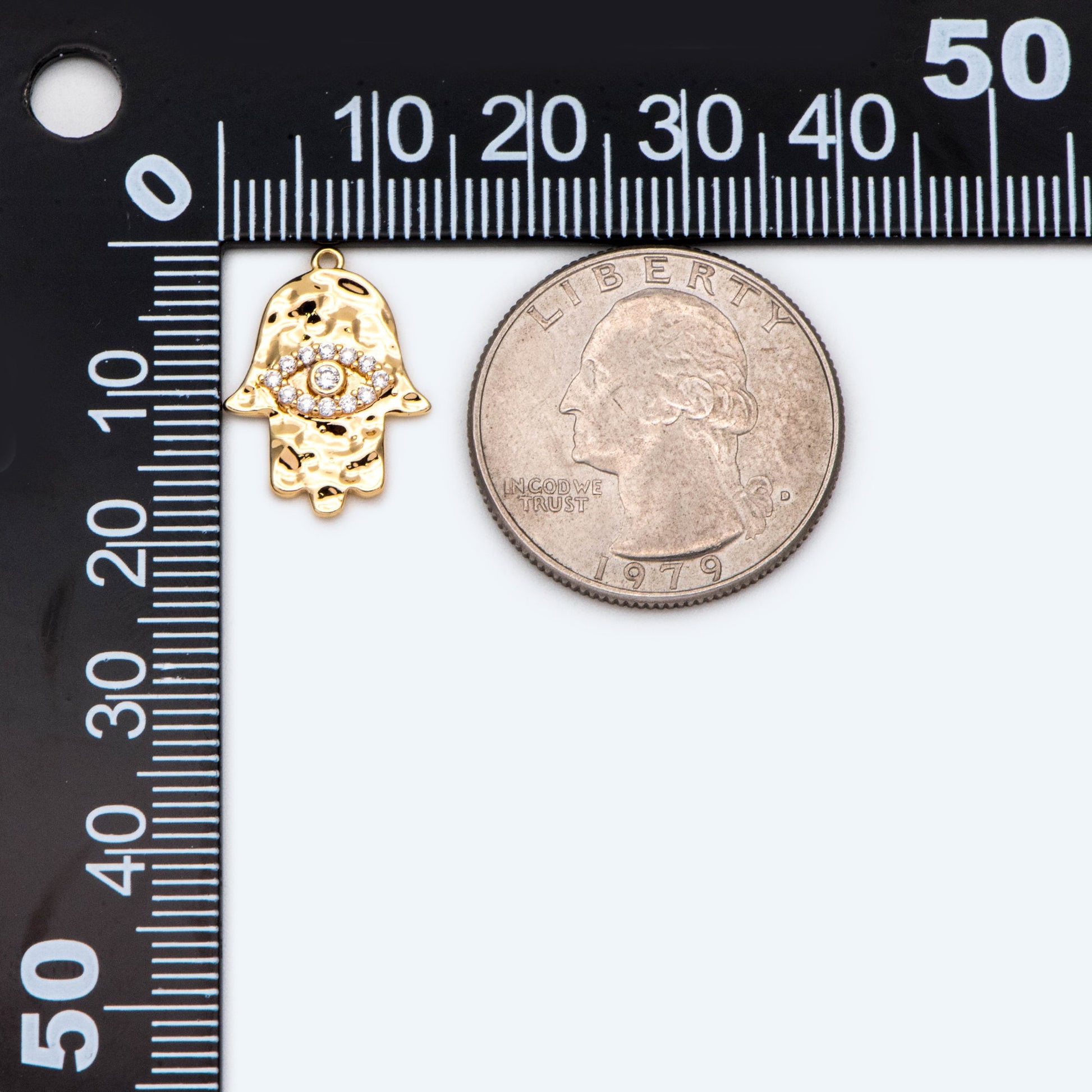 4pcs Hamsa Hand Charm, Hand of Fatima/Miriam Charm, Earring Findings, Jewelry Making, Diy Material, Jewelry Supplies (GB-3923-E)