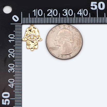 4pcs Hamsa Hand Charm, Hand of Fatima/Miriam Charm, Earring Findings, Jewelry Making, Diy Material, Jewelry Supplies (GB-3923-E)