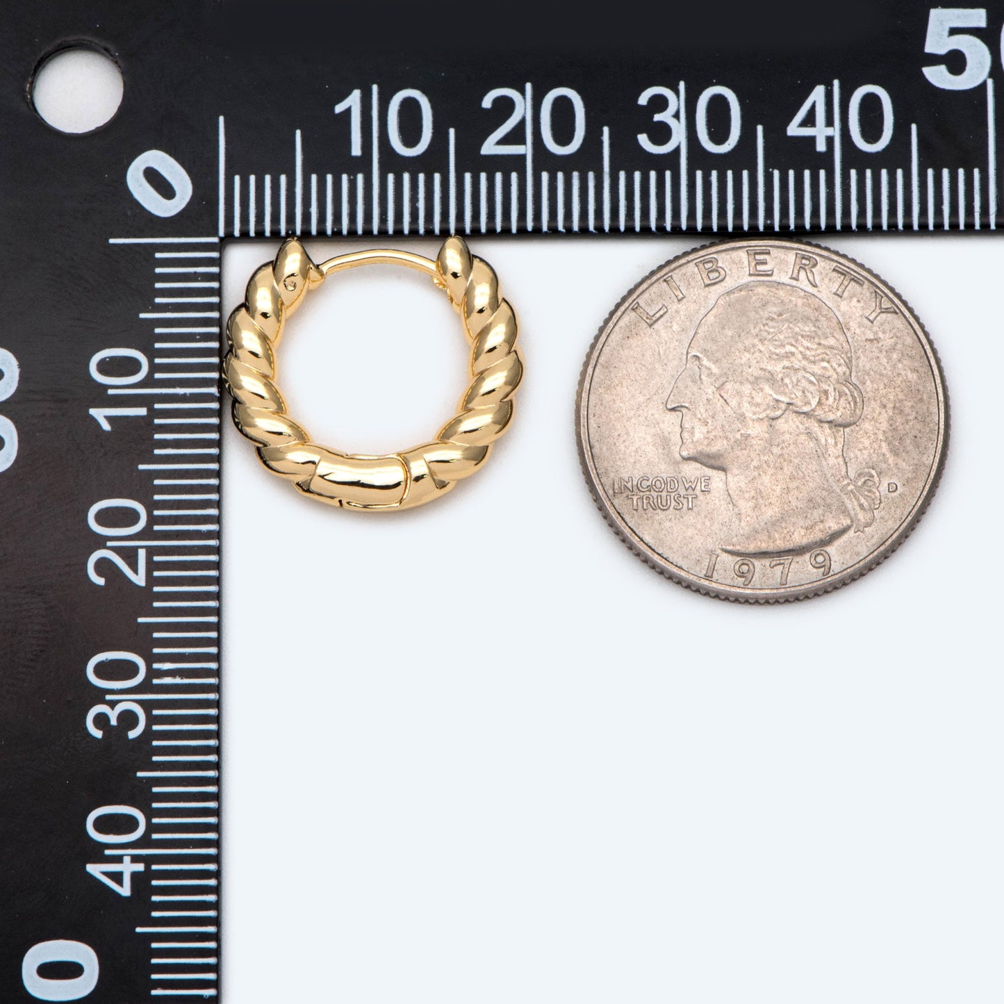 10pcs Gold/ Silver Hoop Earrings, 20mm, Gold/ Rhodium plated Huggie Earrings, Gold Hoops, Huggies (GB-1822)