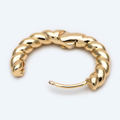 10pcs Gold/ Silver Hoop Earrings, 20mm, Gold/ Rhodium plated Huggie Earrings, Gold Hoops, Huggies (GB-1822)