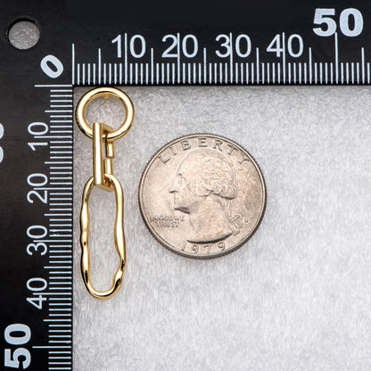 10pcs Long Oval Ear Posts, 18K Gold plated Brass, Minimalist Earrings (GB-1823)