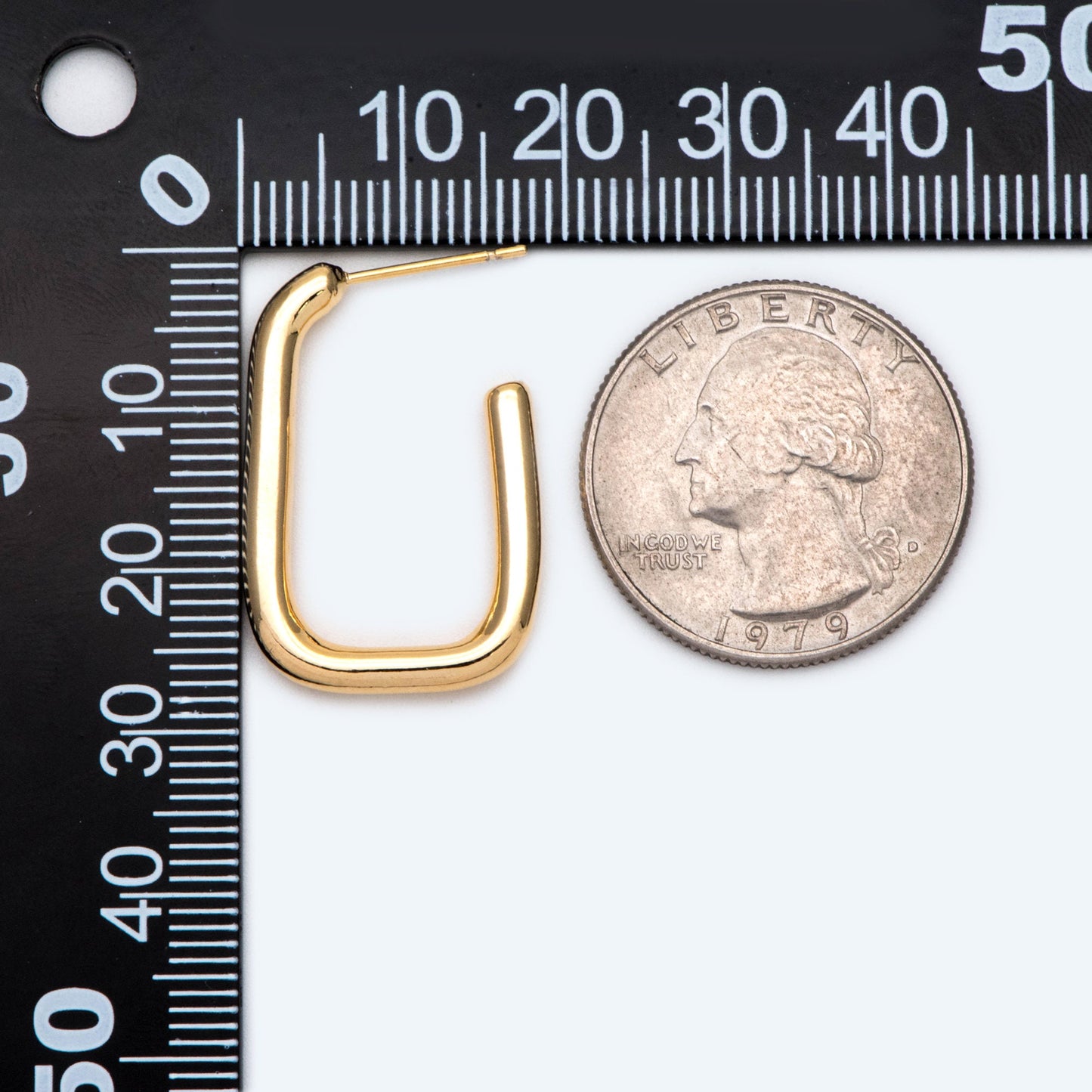 10pcs Gold/ Silver tone U-Shape earring, Geometric earring posts, Oval Hoop stud earrings (GB-1836)