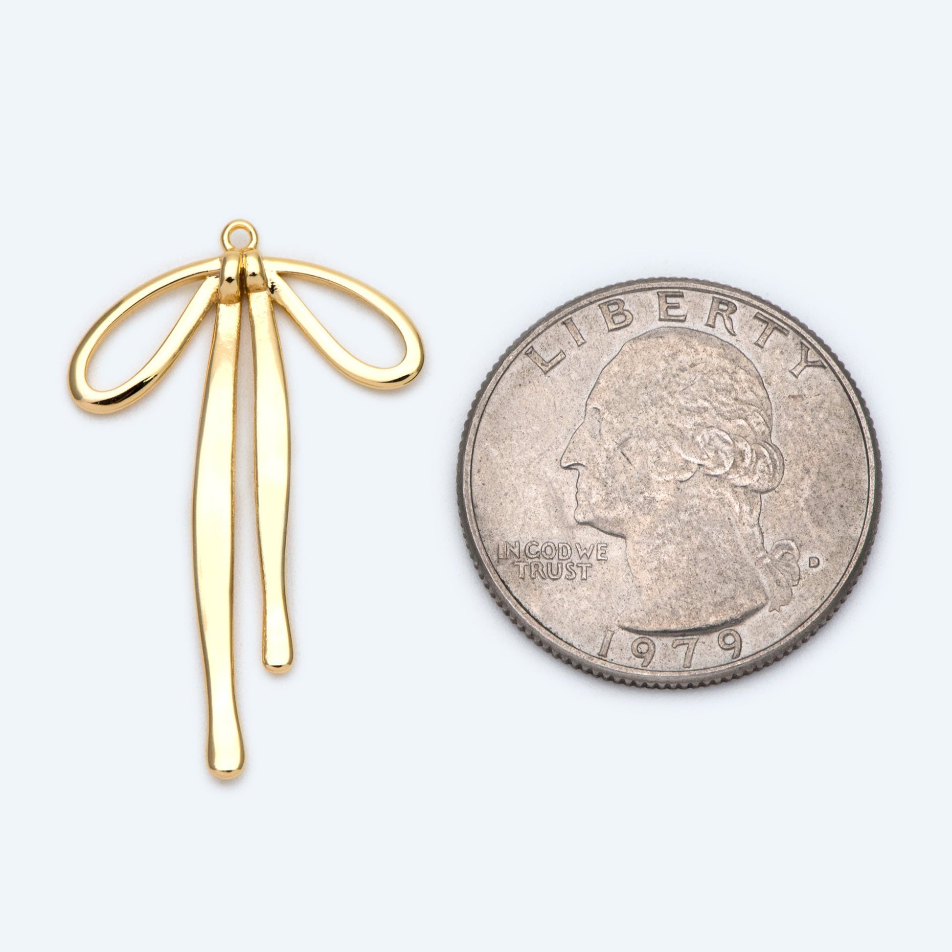 10pcs Gold/ Silver Bowknot Charms, 18K Gold/ Rhodium plated Brass Christmas Pendant (#GB-2745-F)