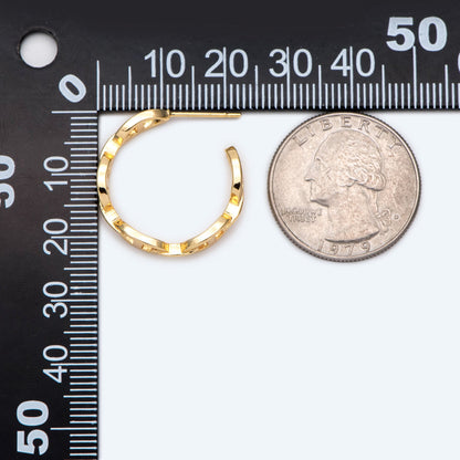 10pcs Gold/ Silver Tone Chain Earrings, Gold Chain Hoops, Thick Hoop Earrings, Hoop Earrings (GB-1854)